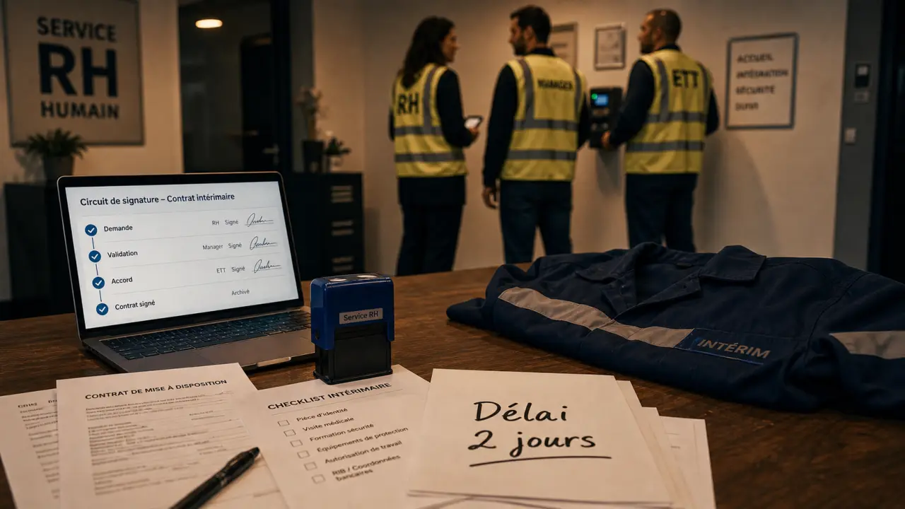 Gestion interimaire : contrat de mise à disposition et conformité à 2 jours ouvrables