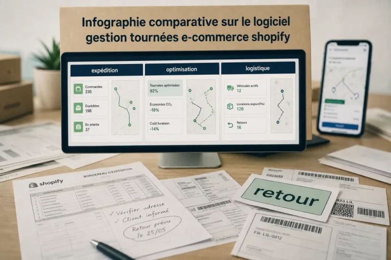 Logiciel gestion tournées e-commerce Shopify : comparaison expédition, optimisation, logistique
