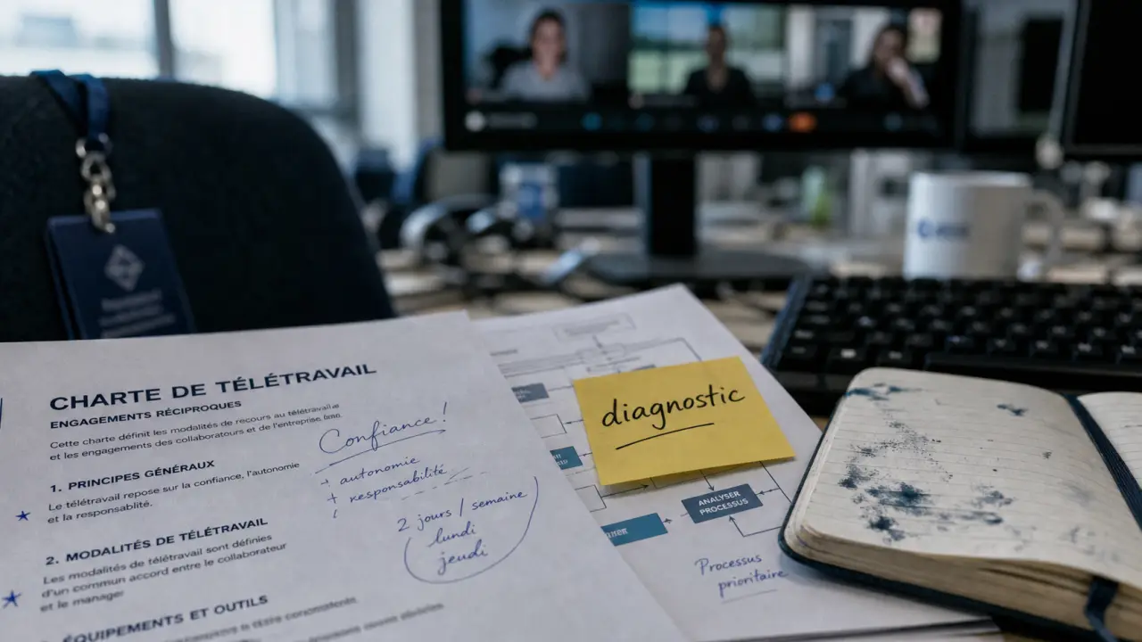 Charte pour mettre en place le télétravail dans une équipe, rituels et confiance