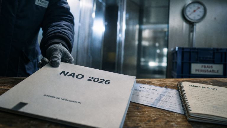 NAO transport routier 2026 : frais de route à +1 % et dossier salaires bloqués