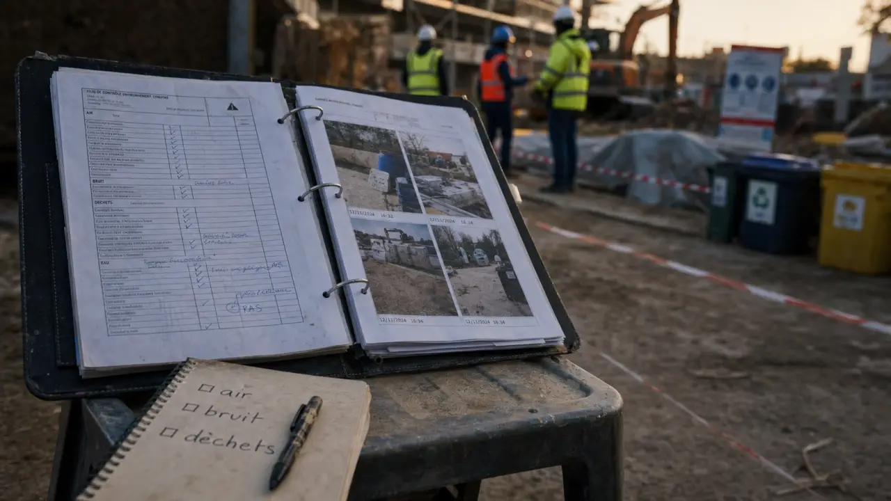Suivi environnemental de chantier : fiches contrôle, tri des déchets sur chantier