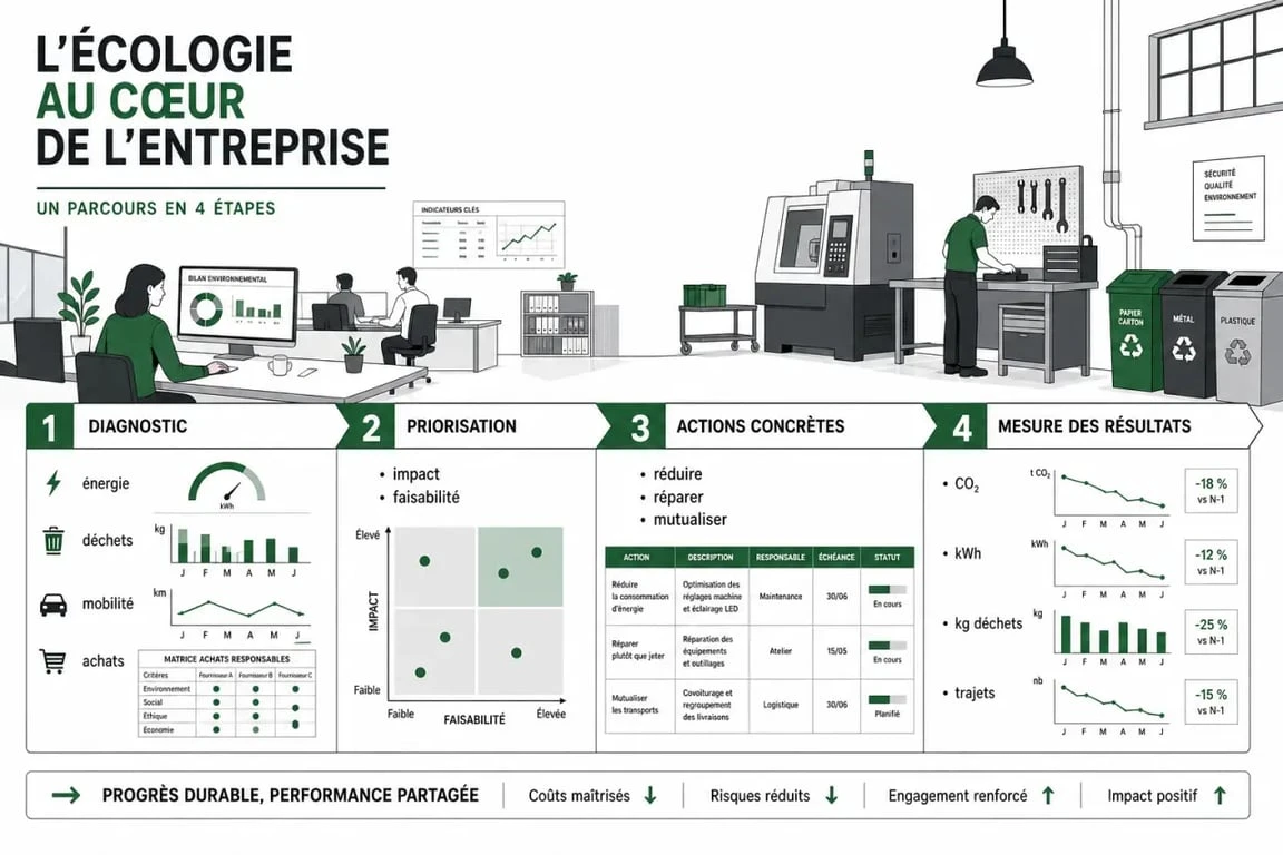 Écologie dans les entreprises : diagnostic, leviers d’action et bénéfices en entreprise