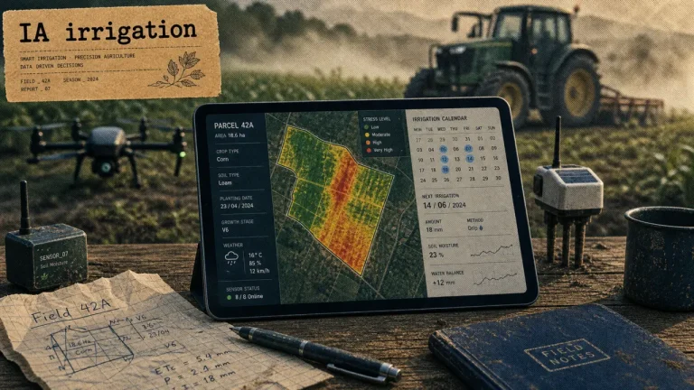 Intelligence artificielle agriculture : carte d’irrigation et détection de stress des cultures