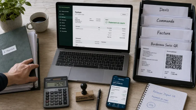 Logiciel de gestion commerciale suisse : QR-facture, CRM et données hébergées en Suisse