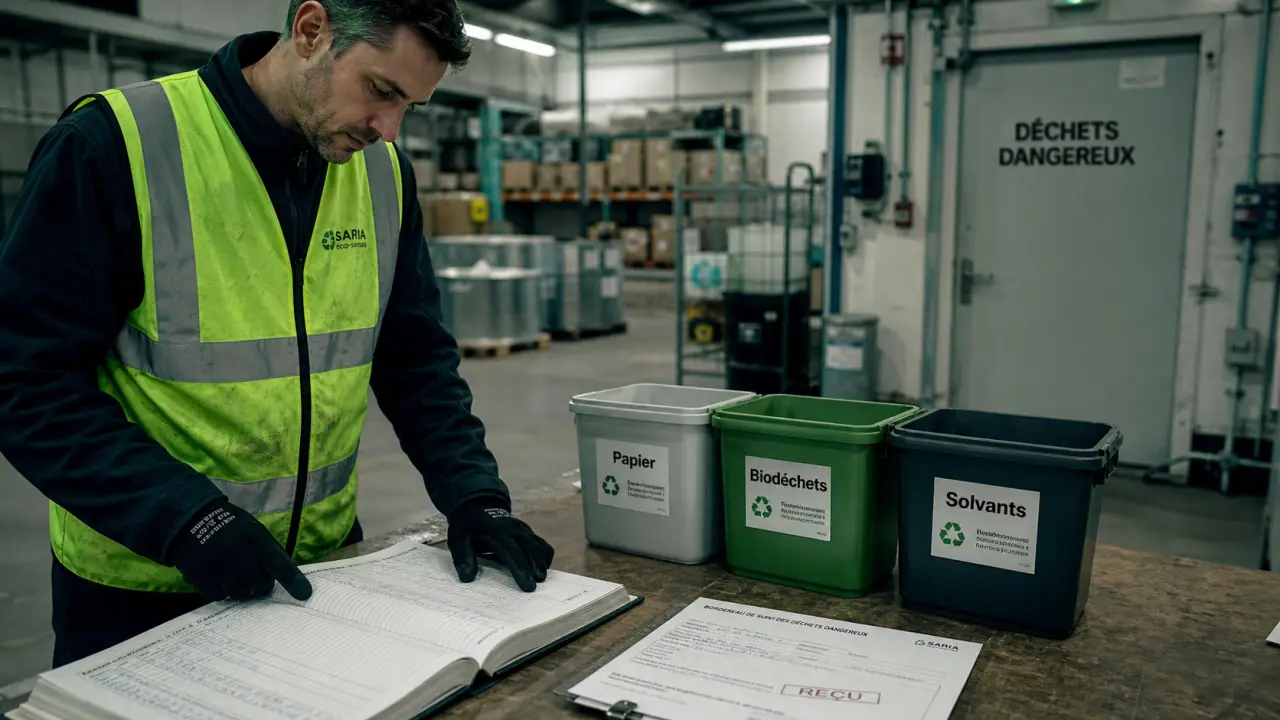 Recyclage entreprise : tri à la source, bacs et bordereau déchets