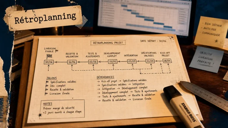 Retro planing : rétroplanning manuscrit et dépendances