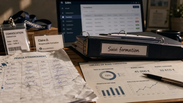 Suivi de formation : indicateurs et outils sur un bureau