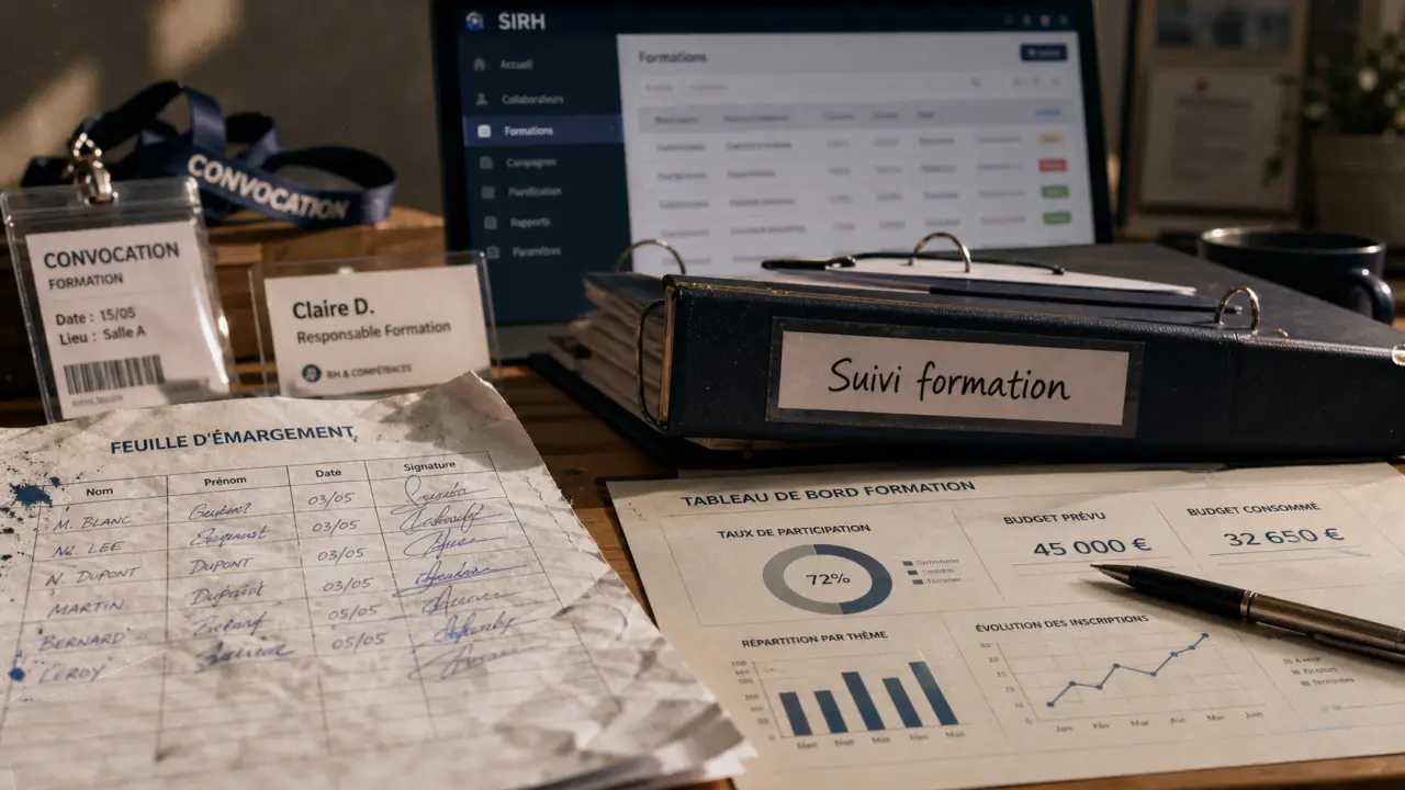 Suivi de formation : indicateurs et outils sur un bureau