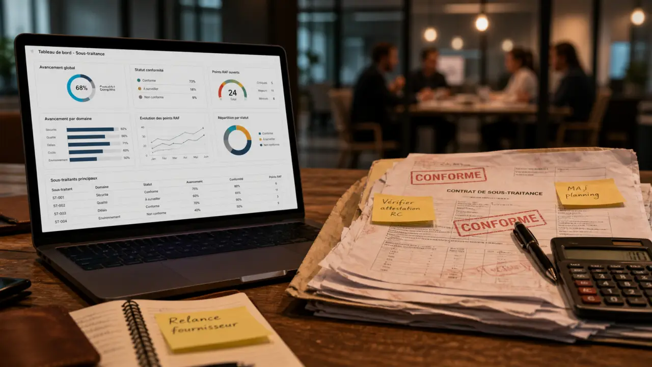 Tableau de bord sous-traitance pour repérer les dérives invisibles