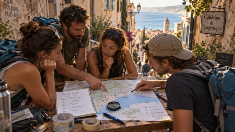 Coordination activités équipe Nice au Vieux-Nice : planning d’équipe et itinéraire