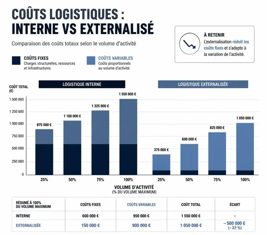 Comparaison des coûts entre logistique interne et externalisation pour optimiser la scalabilité de votre activité