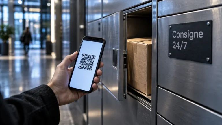Les lockers : retrait d’un colis avec QR Code